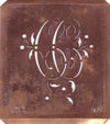 CC - Alte Schablone aus Kupferblech mit klassischem verschlungenem Monogramm 