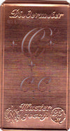 www.knopfparadies.de - CC - Alte Stickschablone mit 2 zarten Monogrammen
