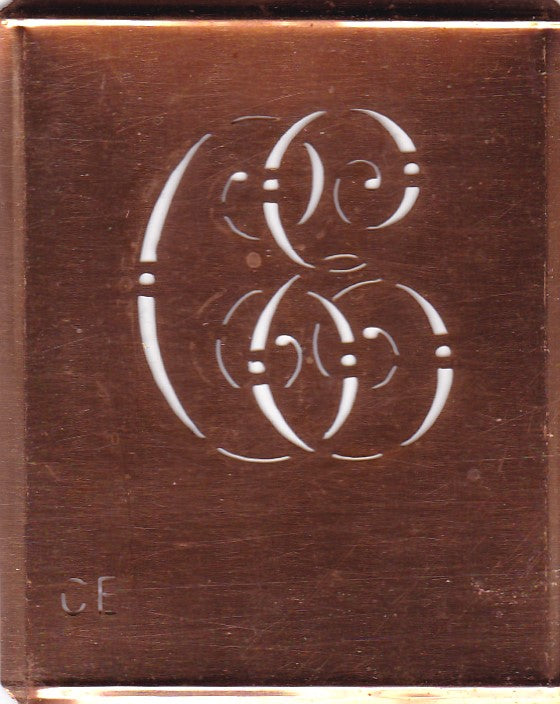 CE - Alte verschlungene Monogramm Stick Schablone