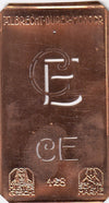 CE - Kleine Monogramm-Schablone in Jugendstil-Schrift