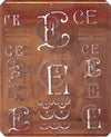 CE - Uralte Monogrammschablone aus Kupferblech