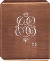 CE - Kupferschablone mit kleinem verschlungenem Monogramm