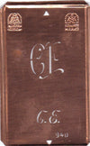 CE - Alte Monogramm Schablone zum Sticken