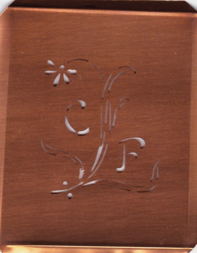 CF - Hübsche, verspielte Monogramm Schablone Blumenumrandung