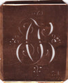 CJ - Antiquität aus Kupferblech zum Sticken von Monogrammen und mehr