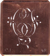 CJ - Alte Schablone aus Kupferblech mit klassischem verschlungenem Monogramm 