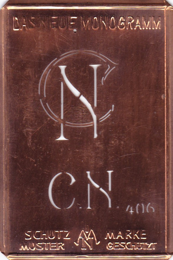 CN - Alte Jugendstil Monogrammschablone