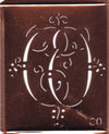 CO - Alte Monogramm Schablone mit nostalgischen Schnörkeln