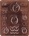 CO - Uralte Monogrammschablone aus Kupferblech