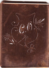 CO - Seltene Stickvorlage - Uralte Wäscheschablone mit Wappen - Medaillon