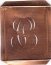 CP - Hübsche alte Kupfer Schablone mit 3 Monogramm-Ausführungen
