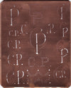 CP - Große attraktive Kupferschablone mit vielen Monogrammen