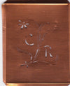 CR - Hübsche, verspielte Monogramm Schablone Blumenumrandung
