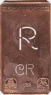 CR - Kleine Monogramm-Schablone in Jugendstil-Schrift