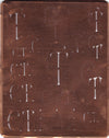 CT - Große attraktive Kupferschablone mit vielen Monogrammen