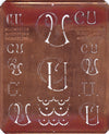 CU - Uralte Monogrammschablone aus Kupferblech