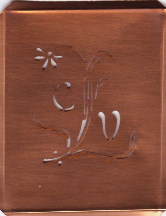 CV - Hübsche, verspielte Monogramm Schablone Blumenumrandung