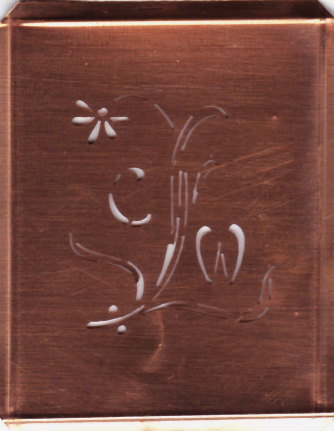 CW - Hübsche, verspielte Monogramm Schablone Blumenumrandung
