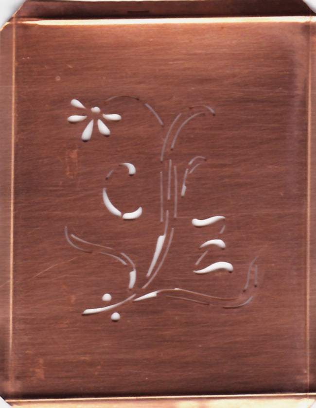 CZ - Hübsche, verspielte Monogramm Schablone Blumenumrandung