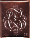 CZ - Alte Monogramm Schablone mit nostalgischen Schnörkeln