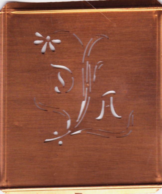 DA - Hübsche, verspielte Monogramm Schablone Blumenumrandung