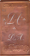 www.knopfparadies.de - DA - Alte Stickschablone mit 2 zarten Monogrammen