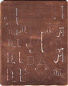 DA - Große attraktive Kupferschablone mit vielen Monogrammen