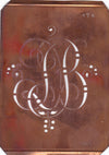 DB - Alte Monogramm Schablone mit Schnörkeln