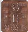 DB - Uralte Monogrammschablone aus Kupferblech