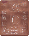 DC - Uralte Monogrammschablone aus Kupferblech