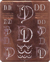 DD - Uralte Monogrammschablone aus Kupferblech