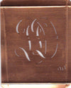 DD - Hübsche alte Kupfer Schablone mit 3 Monogramm-Ausführungen