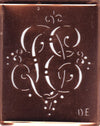 DE - Alte Monogramm Schablone mit nostalgischen Schnörkeln