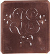 DG - Alte Schablone aus Kupferblech mit klassischem verschlungenem Monogramm 