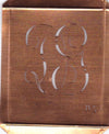 DG - Hübsche alte Kupfer Schablone mit 3 Monogramm-Ausführungen