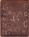 DG - Große attraktive Kupferschablone mit vielen Monogrammen