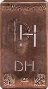 DH - Kleine Monogramm-Schablone in Jugendstil-Schrift