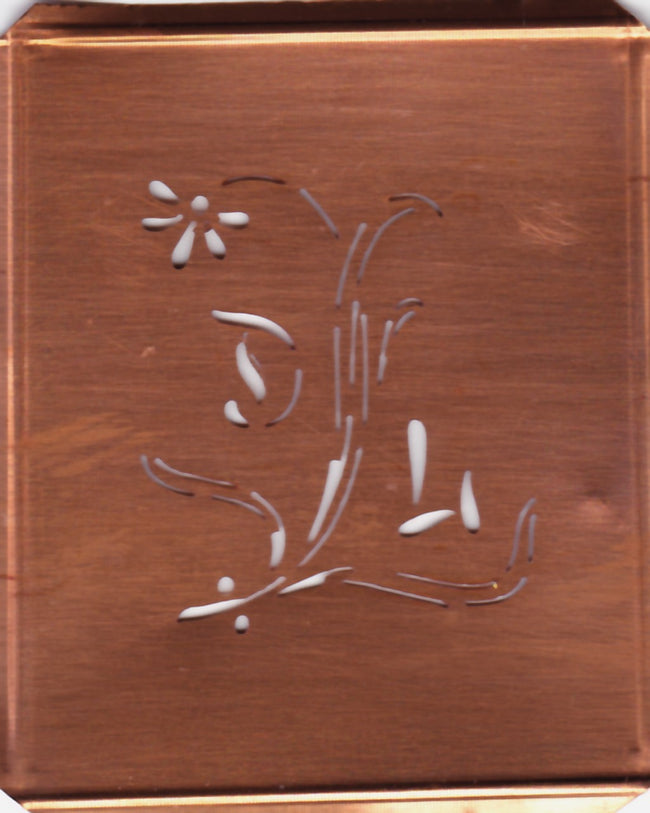 DL - Hübsche, verspielte Monogramm Schablone Blumenumrandung