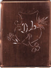 DL - Seltene Stickvorlage - Uralte Wäscheschablone mit Wappen - Medaillon