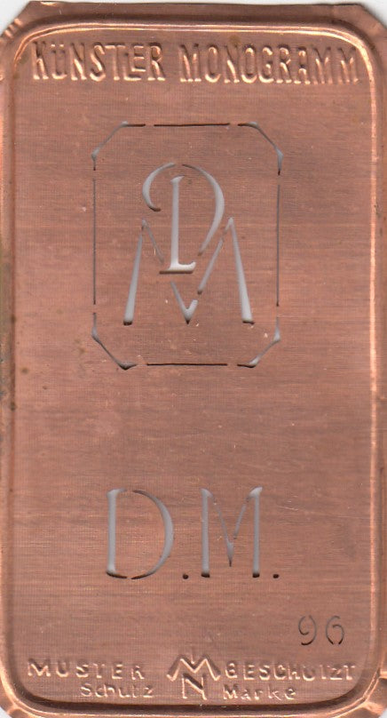DM - Alte Jugendstil Stickschablone - Medaillon-Design