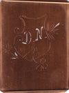 DN - Seltene Stickvorlage - Uralte Wäscheschablone mit Wappen - Medaillon