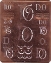 DO - Uralte Monogrammschablone aus Kupferblech