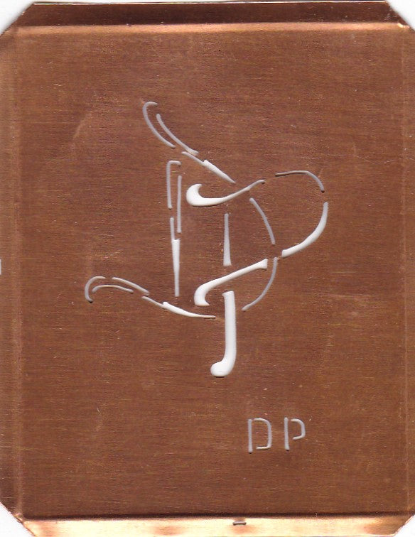 DP - 90 Jahre alte Stickschablone für hübsche Handarbeits Monogramme
