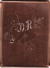 DR - Seltene Stickvorlage - Uralte Wäscheschablone mit Wappen - Medaillon