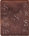 DS - Große attraktive Kupferschablone mit vielen Monogrammen