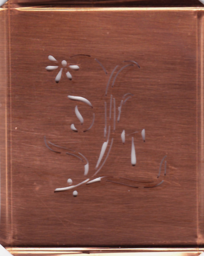 DT - Hübsche, verspielte Monogramm Schablone Blumenumrandung