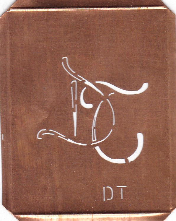 DT - 90 Jahre alte Stickschablone für hübsche Handarbeits Monogramme