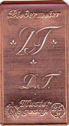 www.knopfparadies.de - DT - Alte Stickschablone mit 2 zarten Monogrammen