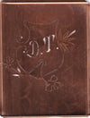 DT - Seltene Stickvorlage - Uralte Wäscheschablone mit Wappen - Medaillon