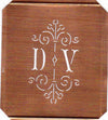 DV - Besonders hübsche alte Monogrammschablone